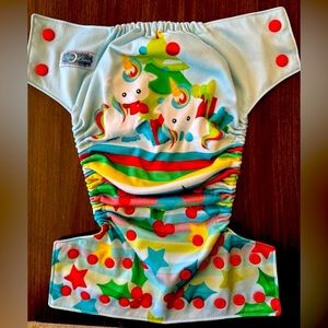 Bella Luna Christmas unicorns cloth diaper